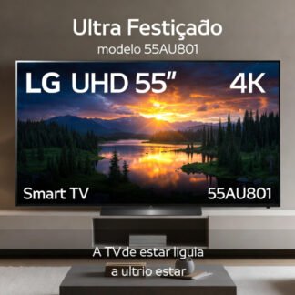 Smart TV LG 55” 4K UHD 55AU801 com Alexa, Google Cast e Smart Magic
