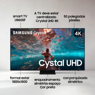 Smart TV Samsung 50” U8600F Crystal UHD 4K Wi-Fi HDR Tela Sem Bordas Preta