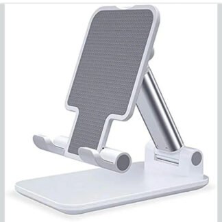 Suporte de Mesa Ajustável Articulado para Celular e Tablet – Base Antiderrapante, Dobrável e Ergonômico (Branco)
