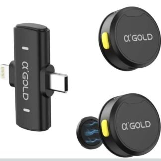 Microfone de Lapela Sem Fio MCF-38D Pro Universal – Alta Qualidade com Cancelamento de Ruído para iPhone, Android, USB-C e Lightning