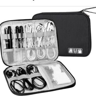 Estliny Tech Organizer Pro – Bolsa Premium para Cabos e Acessórios (Preto)