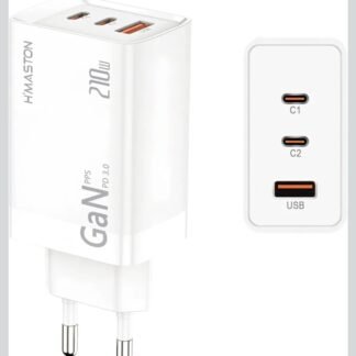 TurboCharge Pro 210W GaN Ultra Rápido 3 Portas PD 120W